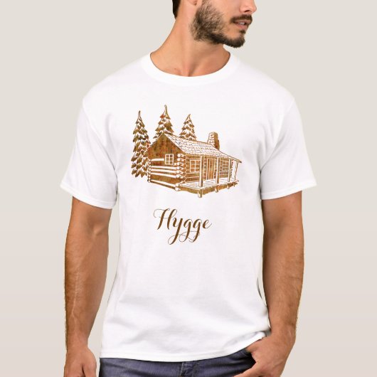 Cozy Log Cabin - Hygge of je eigen tekst T-shirt (Voorkant)