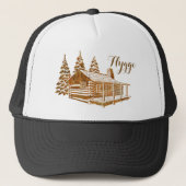 Cozy Log Cabin - Hygge of je eigen tekst Trucker Pet (Voorkant)
