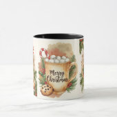 Cozy marshmallow merry Christmas holly festive Mok (Midden)