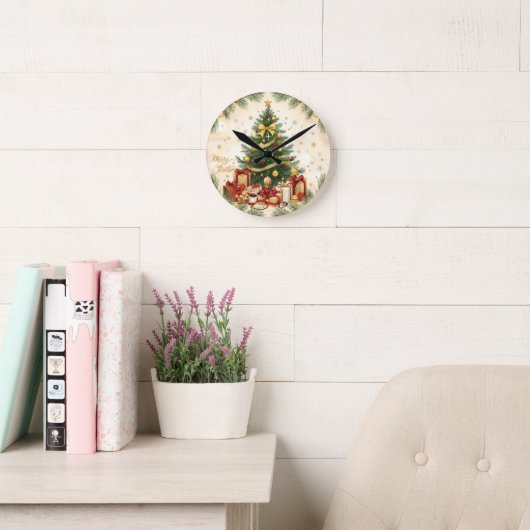 Cozy Merry Christmas – Festive Tree Ronde Klok (Leeskamer)