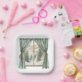 Cozy Merry Christmas Paper Plate  Winter Window Papieren Bordje (Feest)