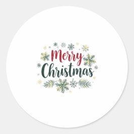 Cozy Merry Christmas Winter Wonderland Design Ronde Sticker