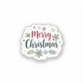 Cozy Merry Christmas Winter Wonderland Design Sticker (Voorkant)