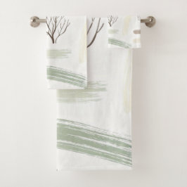 Cozy  Minimal Winter Aesthetic Pattern   Bad Handdoek