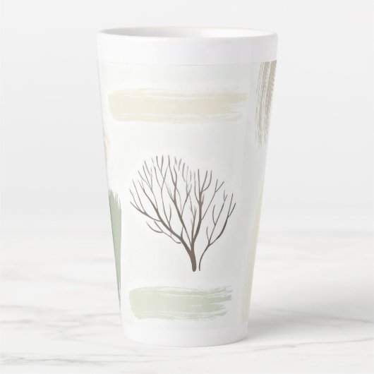 Cozy  Minimal Winter Aesthetic Pattern   Latte Mok (Voorkant)