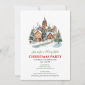 Cozy minimalist Christmas scene holiday invitation Kaart (Voorkant)
