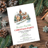Cozy minimalist Christmas scene holiday invitation Kaart