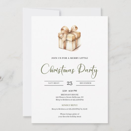 Cozy Minimalist Scandinavian Christmas Invitation Kaart (Voorkant)