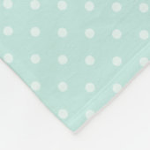 Cozy Mint Polka Punten Patroon met Douane Monogram Fleece Deken (Hoek)