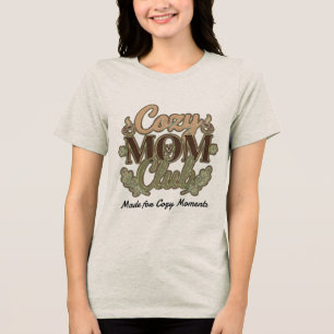 Cozy Mom Club Retro Coffee Liefhebber Design Tri-Blend Shirt