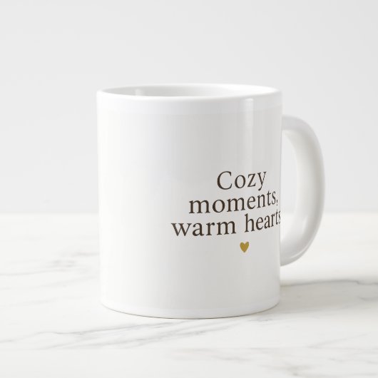 Cozy Moments, Warm Hearts | Minimalist Christmas Grote Koffiekop (Voorkant rechts)