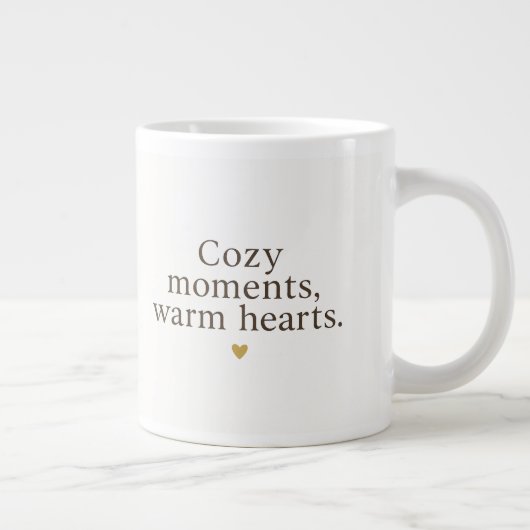 Cozy Moments, Warm Hearts | Minimalist Christmas Grote Koffiekop (Rechts)