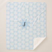 Cozy Monogram Snowflake Sherpa Backed Blanket Deken (Voorkant)