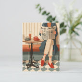 Cozy Morning Coffee and News Briefkaart (Staand voorkant)