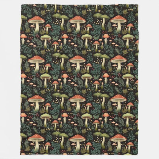 Cozy Mushroom Blanket Rustic Aesthetic & Charm Fleece Deken (Voorkant)