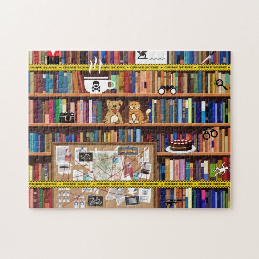 Cozy Mysteries Bookshelf, Colorful Clusters Legpuzzel (Horizontaal)