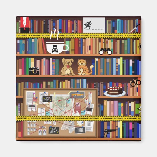 Cozy Mysteries Bookshelf Magneet (Voorkant)