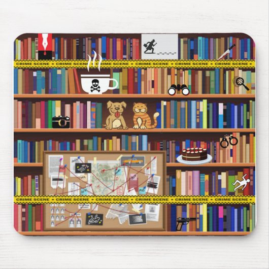 Cozy Mysteries Bookshelf Muismat (Voorkant)