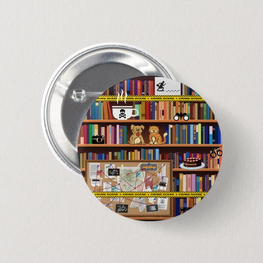 Cozy Mysteries Bookshelf Ronde Button 5,7 Cm (Voorkant /achterkant)
