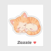 Cozy Naptime: Sleeping Cat & Hamster Sticker (Vel)