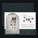 Cozy Natuur Arch Lijst Foto Holiday Kaart<br><div class="desc">Trendy rustic Scandinavian stijlvakantiefoto. Enkelvoudige foto met boogvormig lijst. De tak van de waterverf met pinecones en decoratieve sterren ornamenten,  het ontwerp van de chroomtypografie met trendy plaid patroonsteun.</div>