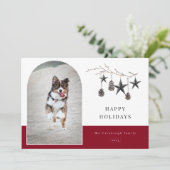 Cozy Natuur Arch Lijst Foto Holiday Kaart (Staand voorkant)