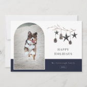 Cozy Natuur Arch Lijst Foto Holiday Kaart (Voorkant)