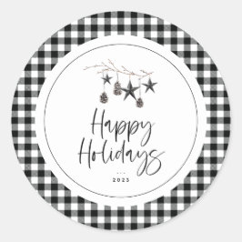 Cozy Natuur Holiday Ronde Sticker