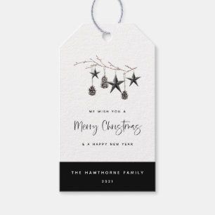 Cozy Natuur Kerstmis Cadeaulabel