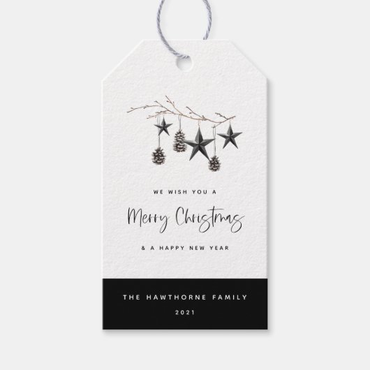 Cozy Natuur Kerstmis Cadeaulabel (Voorkant)