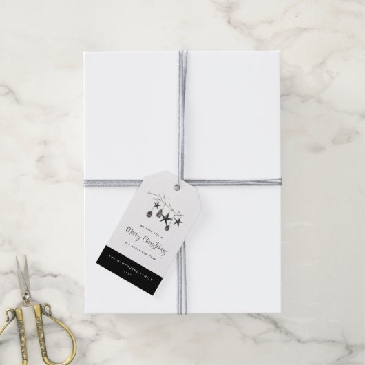 Cozy Natuur Kerstmis Cadeaulabel (Met Touw)