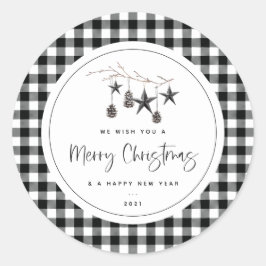 Cozy Natuur Kerstmis Ronde Sticker