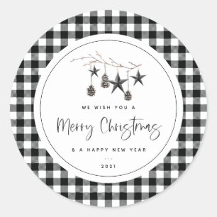 Cozy Natuur Kerstmis Ronde Sticker