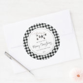Cozy Natuur Kerstmis Ronde Sticker (Envelop)
