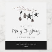 Cozy Natuur Kerstmis Wijn Etiket (Enkel label)