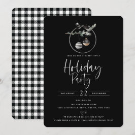 Cozy Natuur Wreath Black Holiday Party Kaart