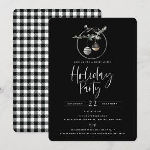 Cozy Natuur Wreath Black Holiday Party Kaart