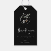 Cozy Natuur Wreath Black Kerstparty Cadeaulabel (Voorkant)