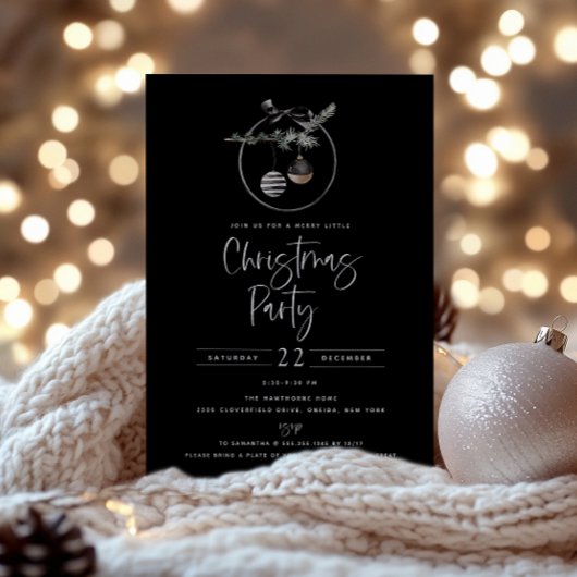 Cozy Natuur Wreath Black Kerstparty Kaart