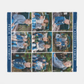 Cozy Navy Gepersonaliseerde Familie Foto Collage Fleece Deken (Voorkant (Horizontaal))