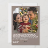 Cozy Neutral Funny Cat Retro Christmas Photo Feestdagenkaart (Achterkant)