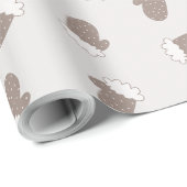 Cozy Neutral Mittens Minimalist Christmas Paper Cadeaupapier (Rol Hoek)