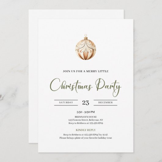 Cozy Neutral Sage Green Scandinavian Christmas  Kaart (Voorkant / Achterkant)