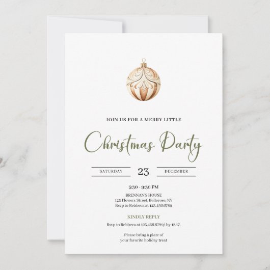 Cozy Neutral Sage Green Scandinavian Christmas  Kaart (Voorkant)