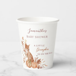 Cozy Neutral Woodland Fox Pumpkin Party Papieren Bekers