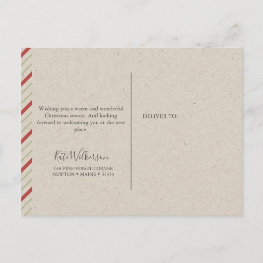 Cozy New Address met Fireplace Holiday Briefkaart (Achterkant)