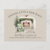 Cozy New Address met Fireplace Holiday Briefkaart (Voorkant)