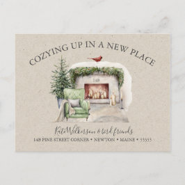 Cozy New Address met Fireplace Holiday Briefkaart