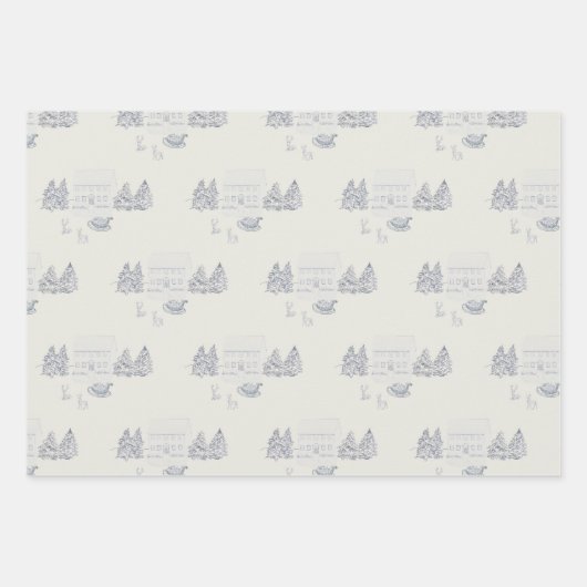 Cozy New England Christmas Home Inpakpapier Vel (Voorkant)