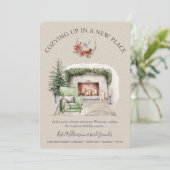 Cozy New Home Fireplace Holiday Aankondiging (Staand voorkant)